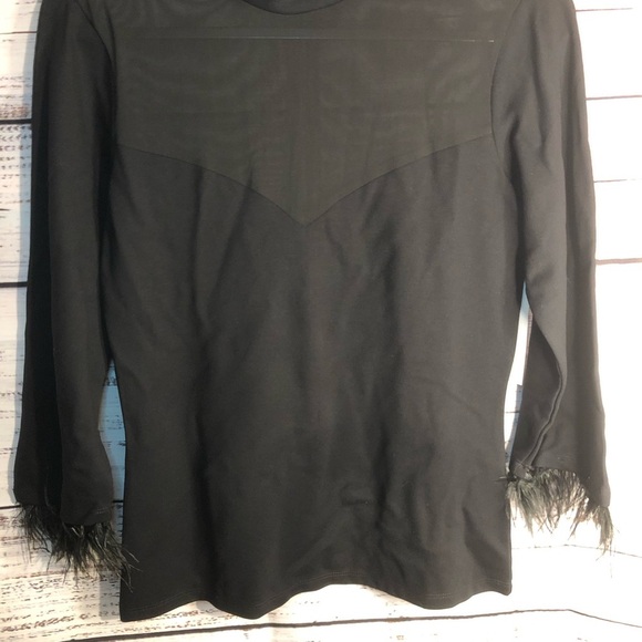 Feather Cuff Mock Neck Top - Picture 5 of 13